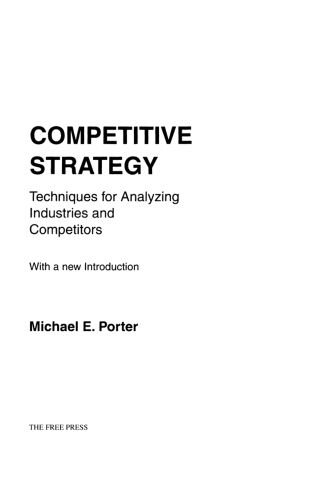 Cover image: Competitive Strategy 9780684841489
