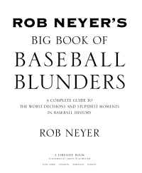 Cover image: Rob Neyer's Big Book of Baseball Blunders 9780743284912