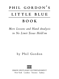 Cover image: Phil Gordon's Little Blue Book 9781476787992