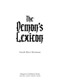 Cover image: The Demon's Lexicon 9781416963806