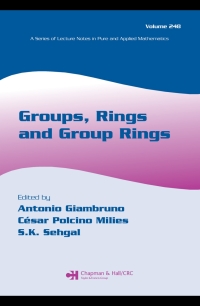 Cover image: Groups, Rings and Group Rings 1st edition 9781138402034