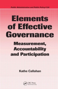 Cover image: Elements of Effective Governance 1st edition 9780849370960