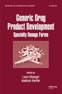 Cover image: Generic Drug Product Development 1st edition 9780849377860