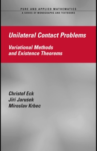 Imagen de portada: Unilateral Contact Problems 1st edition 9781574446296