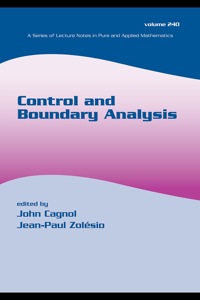 Cover image: Control and Boundary Analysis 1st edition 9781574445947