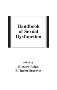 Imagen de portada: Handbook of Sexual Dysfunction 1st edition 9780824758264