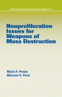 Imagen de portada: Nonproliferation Issues For Weapons of Mass Destruction 1st edition 9780824753399