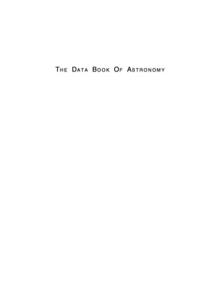 Cover image: The Data Book of Astronomy 1st edition 9780750306201