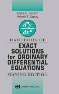 Cover image: Handbook of Exact Solutions for Ordinary Differential Equations 2nd edition 9781584882978