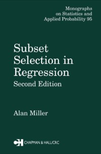 Cover image: Subset Selection in Regression 2nd edition 9780367396220