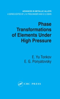 Cover image: Phase Transformations of Elements Under High Pressure 1st edition 9780849333675