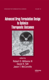 Cover image: Advanced Drug Formulation Design to Optimize Therapeutic Outcomes 1st edition 9781420043877