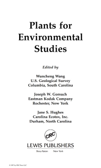 表紙画像: Plants for Environmental Studies 1st edition 9781566700283
