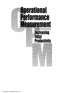 Cover image: Operational Performance Measurement 1st edition 9781574440997