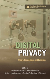 صورة الغلاف: Digital Privacy 1st edition 9781420052176