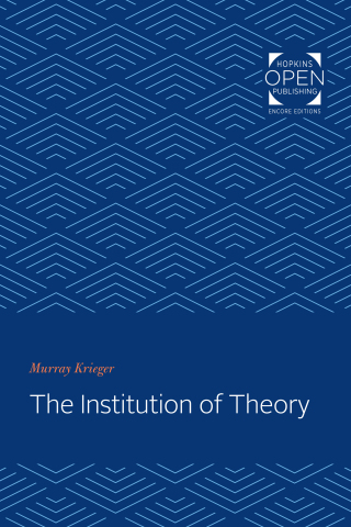 Cover image: The Institution of Theory 9781421431222