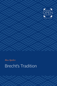 Cover image: Brecht's Tradition 9781421435480