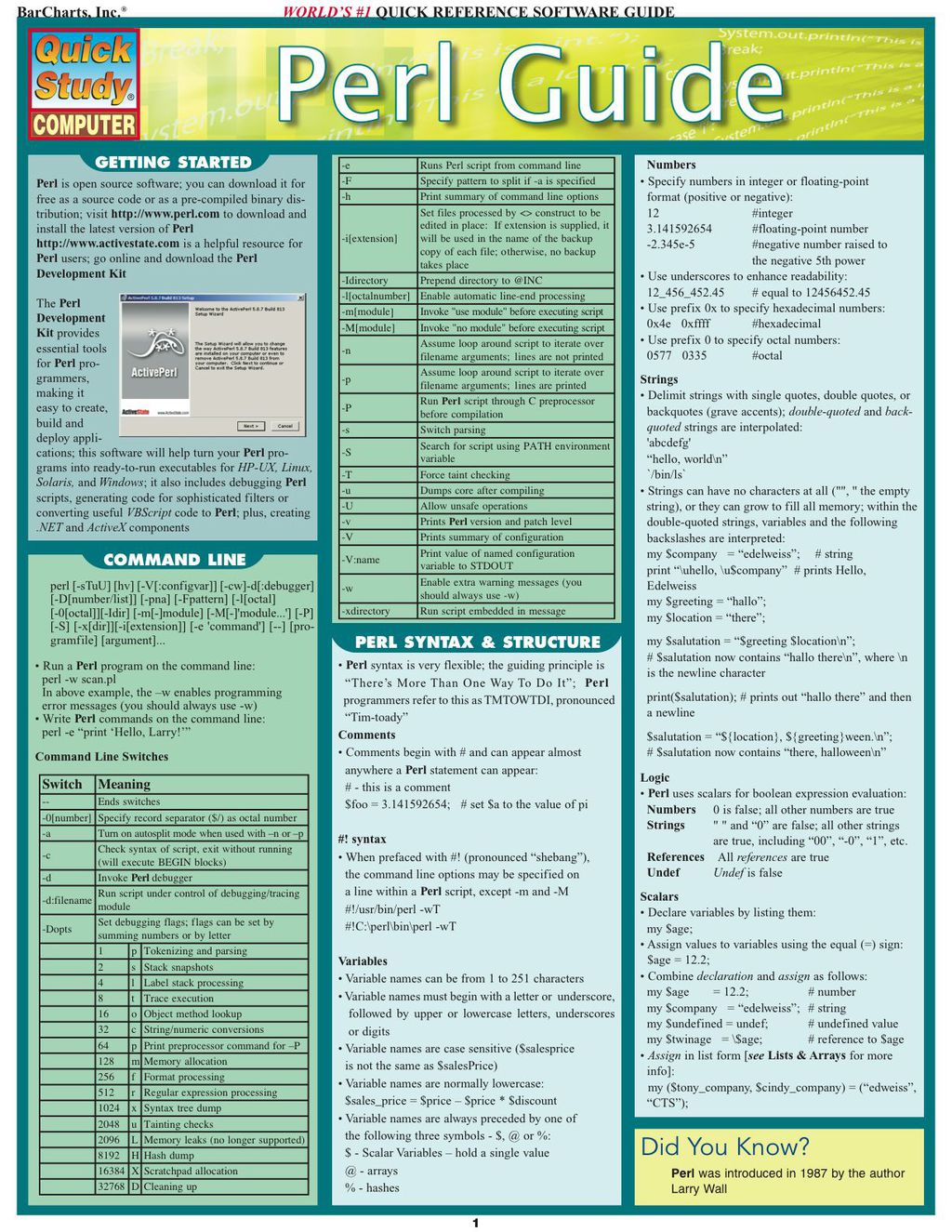 Perl Guide 1st Edition