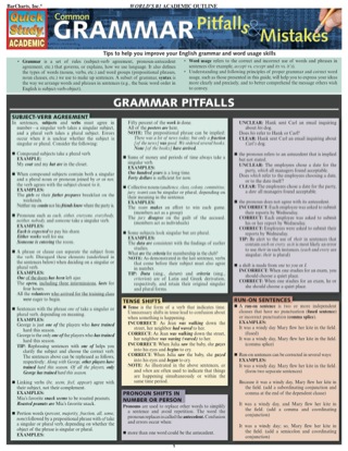 Cover image: COMMON GRAMMAR PITFALLS & MISTAKES STUDY GUIDE 9781423214212