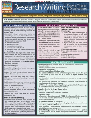 Cover image: RESEARCH WRITING, PAPERS, THESES & DISSERTATIONS STUDY GUIDE 9781423214441