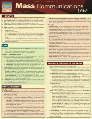 Cover image: MASS COMMUNICATIONS LAW REFERENCE GUIDE 9781423216476