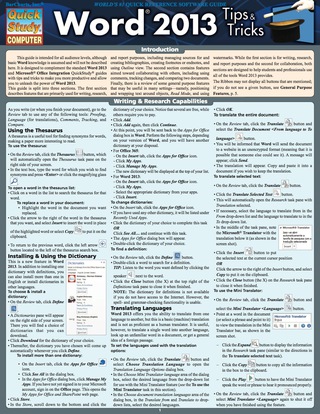 Cover image: QUICKSTUDY-WORD 2013 TIPS & TRICKS 1st edition 9781423220497