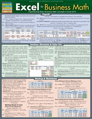 Cover image: Excel For Business Math 9781423220145