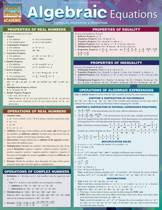 Cover image: QUICKSTUDY-ALGEBRAIC EQUATIONS 1st edition 9781423223085