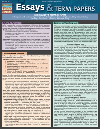 Cover image: QuickStudy - ESSAYS & TERM PAPERS 1st edition 9781423222880