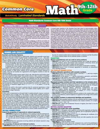 Cover image: Quickstudy -CCSS: MATH 9TH TO 12TH GRADE 1st edition 9781423223429