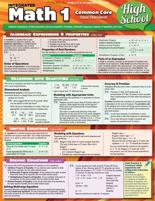 Cover image: QuickStudy - MATH 1 COMMON CORE 9TH GRADE 1st edition 9781423223672