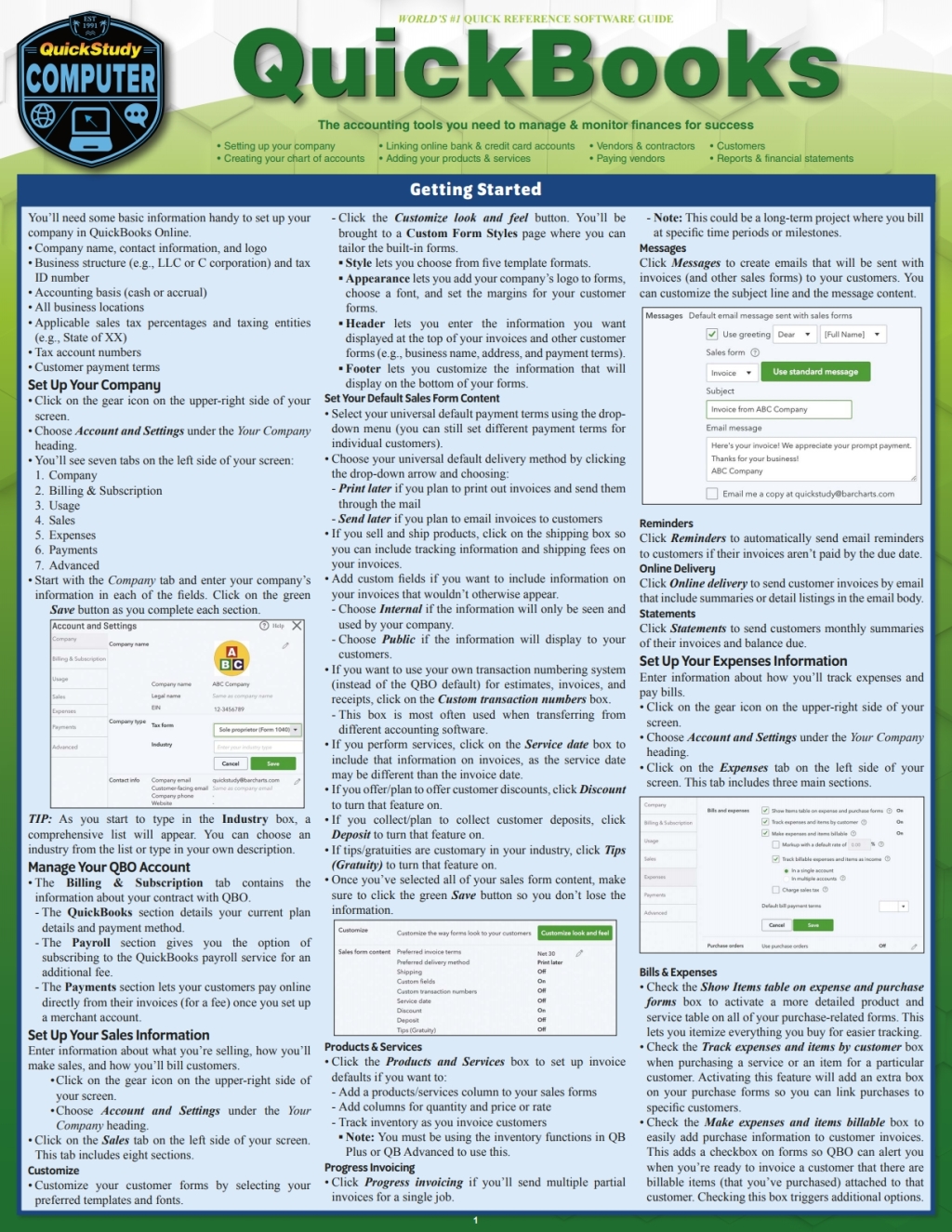 Quickbooks a QuickStudy Digital Reference Guide 2nd Edition