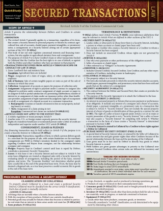 صورة الغلاف: Secured Transactions 2nd edition 9781423241904