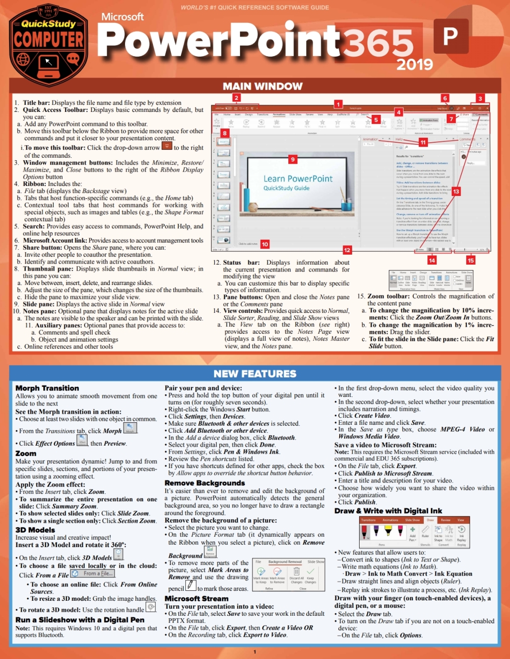 Microsoft PowerPoint 365 – 2019 a QuickStudy Software Reference Guide 1st Edition