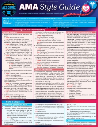 Cover image: AMA Style Guide for Science & Medical Writing 2nd edition 9781423248033