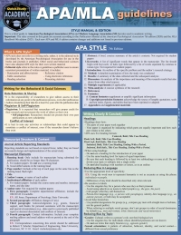 صورة الغلاف: APA/MLA Guidelines - 7th/9th Editions Style Reference for Writing 4th edition 9781423248354