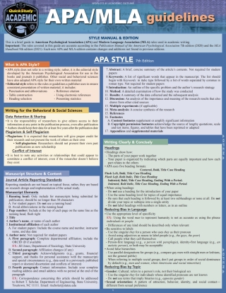 表紙画像: APA/MLA Guidelines - 7th/9th Editions Style Reference for Writing 4th edition 9781423248354