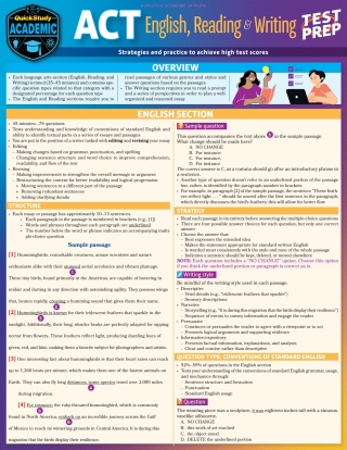Cover image: ACT English, Reading & Writing Test Prep 1st edition 9781423250395