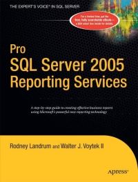 Cover image: Pro SQL Server 2005 Reporting Services 9781590594988