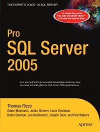 Cover image: Pro SQL Server 2005 9781590594773