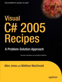 Cover image: Visual C# 2005 Recipes 9781590595893