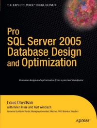 Cover image: Pro SQL Server 2005 Database Design and Optimization 9781590595299