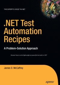 Cover image: .NET Test Automation Recipes 9781590596630