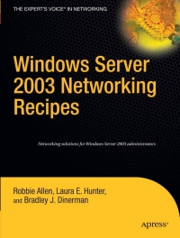 Cover image: Windows Server 2003 Networking Recipes 9781590597132