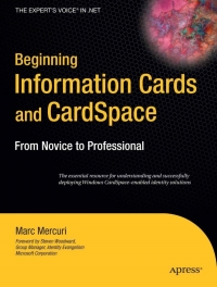 Cover image: Beginning Information Cards and CardSpace 9781590598078