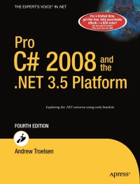 Cover image: Pro C# 2008 and the .NET 3.5 Platform 4th edition 9781590598849