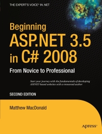 Cover image: Beginning ASP.NET 3.5 in C# 2008 2nd edition 9781590598917