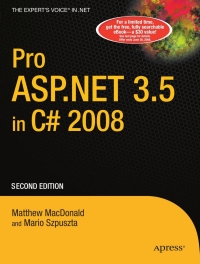 Imagen de portada: Pro ASP.NET 3.5 in C# 2008 2nd edition 9781590598931