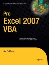 Cover image: Pro Excel 2007 VBA 9781590599570