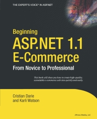 Cover image: Beginning ASP.NET 1.1 E-Commerce 9781590592540